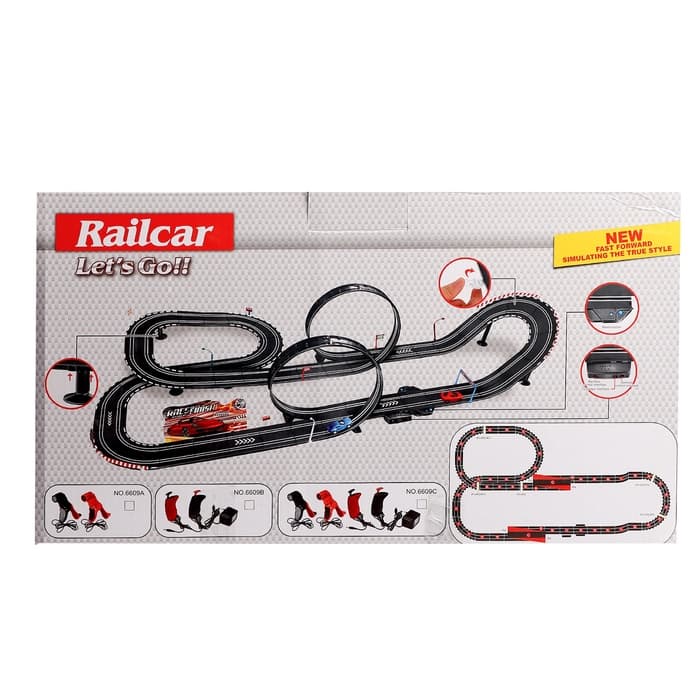 Автотрек «Гонки на суперкарах», с 2 машинами, пульт + ручной генератор, работает от сети