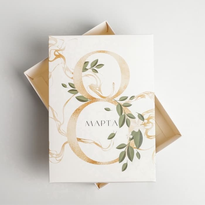 Коробка подарочная складная, упаковка, «8 марта», 21×15×7 см