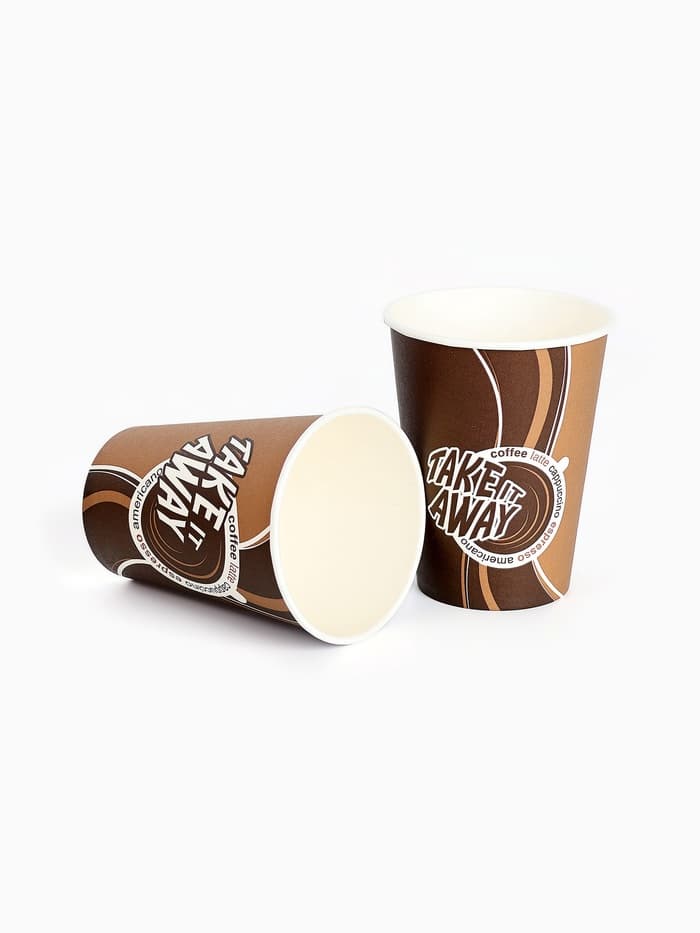 Стакан одноразовый бумажный COFFEE для горячих напитков, 350 мл, диаметр 90 мм