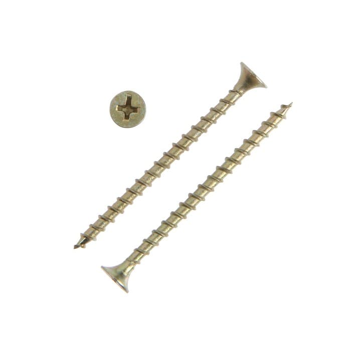 Саморез 3.5×55 мм ТУНДРА PREMIUM, потай, крупная резьба, шлиц PH, желтый цинк, 1 кг