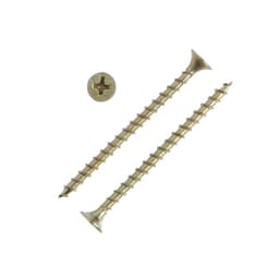 Саморез 3.5×55 мм ТУНДРА PREMIUM, потай, крупная резьба, шлиц PH, желтый цинк, 1 кг