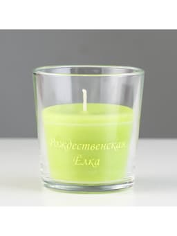 Ароматическая свеча в стакане «Рождественская ёлка», 6.5×8 см, зелёный