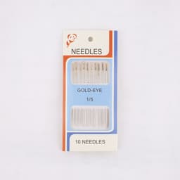 Иглы швейные №1/5, с золотым ушком, d=0.93 мм, 5 см, набор 10 шт.