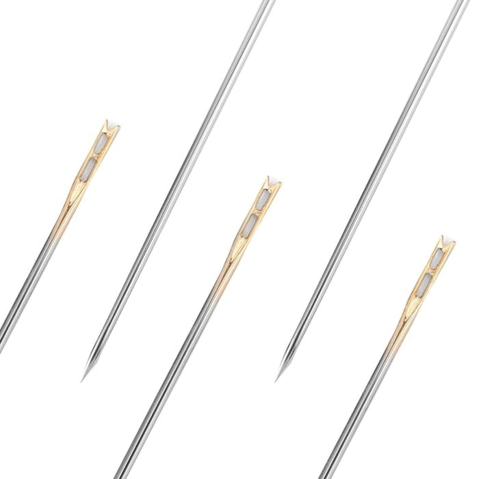Иглы швейные, d=0.9 мм, 3.6 - 4.2 см, с золотым ушком, самовдеваемые, 12 шт.