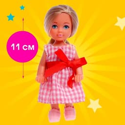 Кукла малышка Лина на велопрогулке с велосипедом и аксессуарами, МИКС