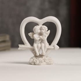 Фигурка полистоун «Ангелочки в сердце», 6×5.5×3 см