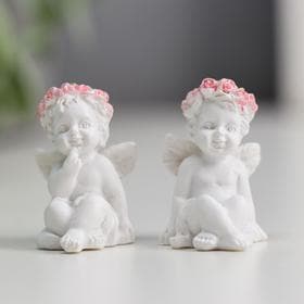Фигурка полистоун «Ангел в венке из роз», 2.9×2×1.6 см, МИКС
