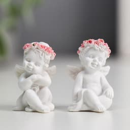 Фигурка полистоун «Ангел в венке из роз», 2.9×2×1.6 см, МИКС