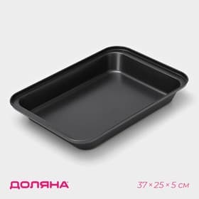 Противень Доляна «Прямоугольник. Жаклин», 37×25×5 см, антипригарное покрытие, чёрный