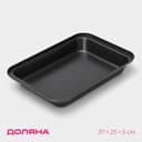 Противень Доляна «Прямоугольник. Жаклин», 37×25×5 см, антипригарное покрытие, чёрный