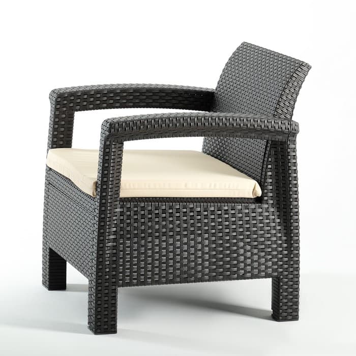 Комплект садовой мебели «Калифорния», 3 предмета: 2 кресла, стол, тёмно-коричневый