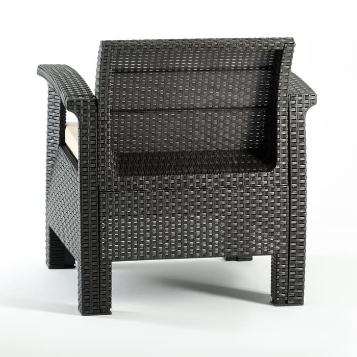 Комплект садовой мебели «Калифорния», 3 предмета: 2 кресла, стол, тёмно-коричневый