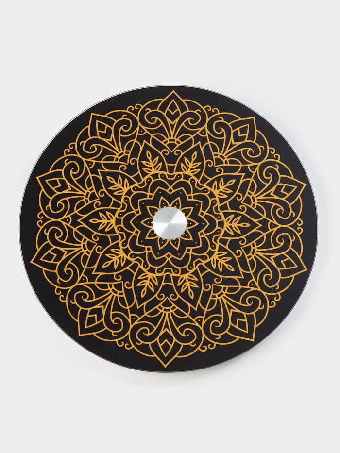 Подставка для торта Magistro «Восток», d=32 см, вращающаяся, стекло, чёрная