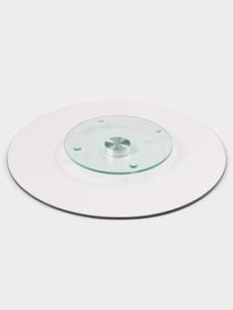 Подставка для торта Magistro «Восток», d=32 см, вращающаяся, стекло, чёрная