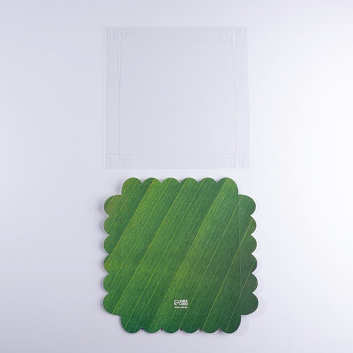 Коробка для печенья, кондитерская упаковка с PVC крышкой, «Эко», 21 х 21 х 3 см