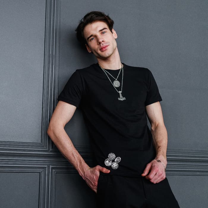 Кулон-амулет «Молот Тора», мьёльнир, цвет чернёное серебро, 60 см