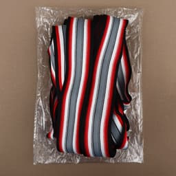 Тесьма трикотажная лампас 40 мм, 9±0.5 м, чёрная, красная