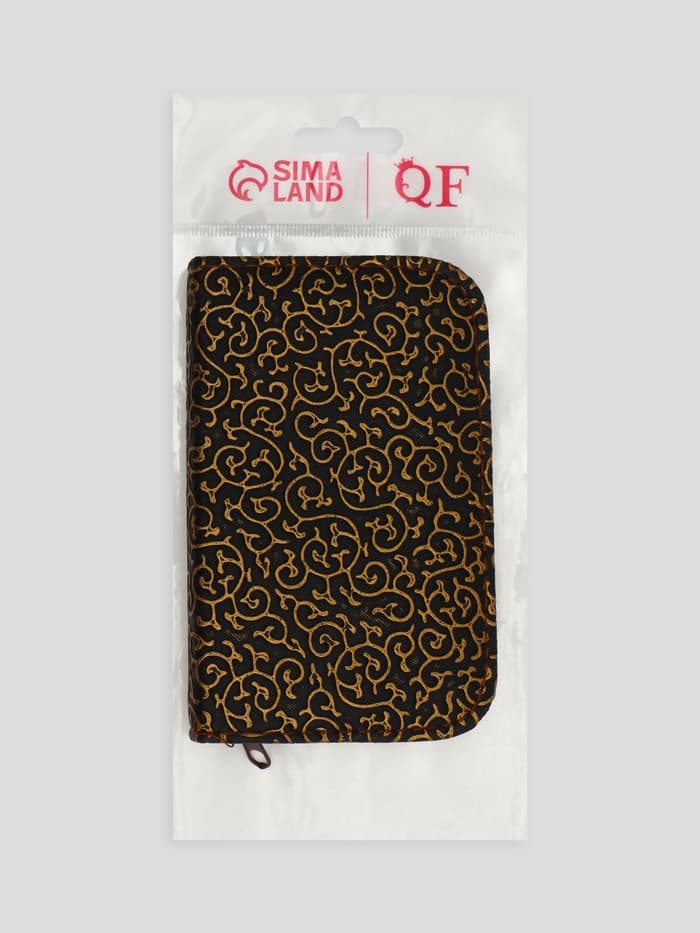 Набор маникюрный «Вензеля», 10 предметов, в футляре, коричневый