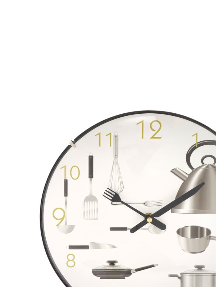 Часы настенные классические «Пора готовить», для кухни, бесшумные, плавный ход, d=30 см
