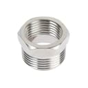 Футорка ZEIN engr, 1/2" × 3/4", внутренняя/наружная резьба, нержавеющая сталь