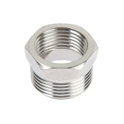 Футорка ZEIN engr, 1/2" × 3/4", внутренняя/наружная резьба, нержавеющая сталь