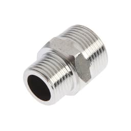 Ниппель переходной ZEIN engr, 1/2" × 3/4", наружная резьба, нержавеющая сталь