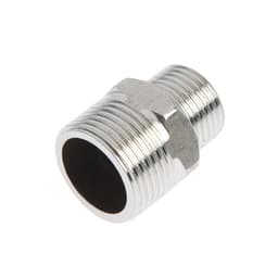 Ниппель переходной ZEIN engr, 1/2" × 3/4", наружная резьба, нержавеющая сталь