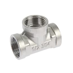 Тройник ZEIN engr, 1/2", внутренняя резьба, нержавеющая сталь