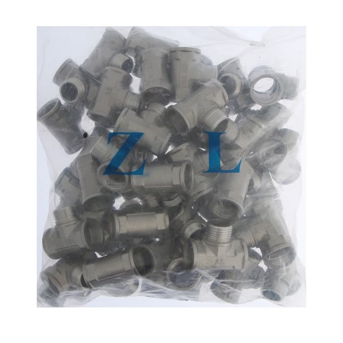 Тройник ZEIN engr, 1/2", внутренняя/наружная/внутренняя резьба, нержавеющая сталь