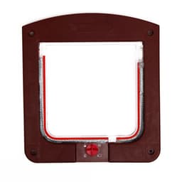 Дверь для животных, 4 режима, проём 15×15.5, общий размер 22.5×20 см, тёмно-коричневая