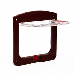 Дверь для животных, 4 режима, проём 15×15.5, общий размер 22.5×20 см, тёмно-коричневая