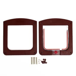 Дверь для животных, 4 режима, проём 15×15.5, общий размер 22.5×20 см, тёмно-коричневая