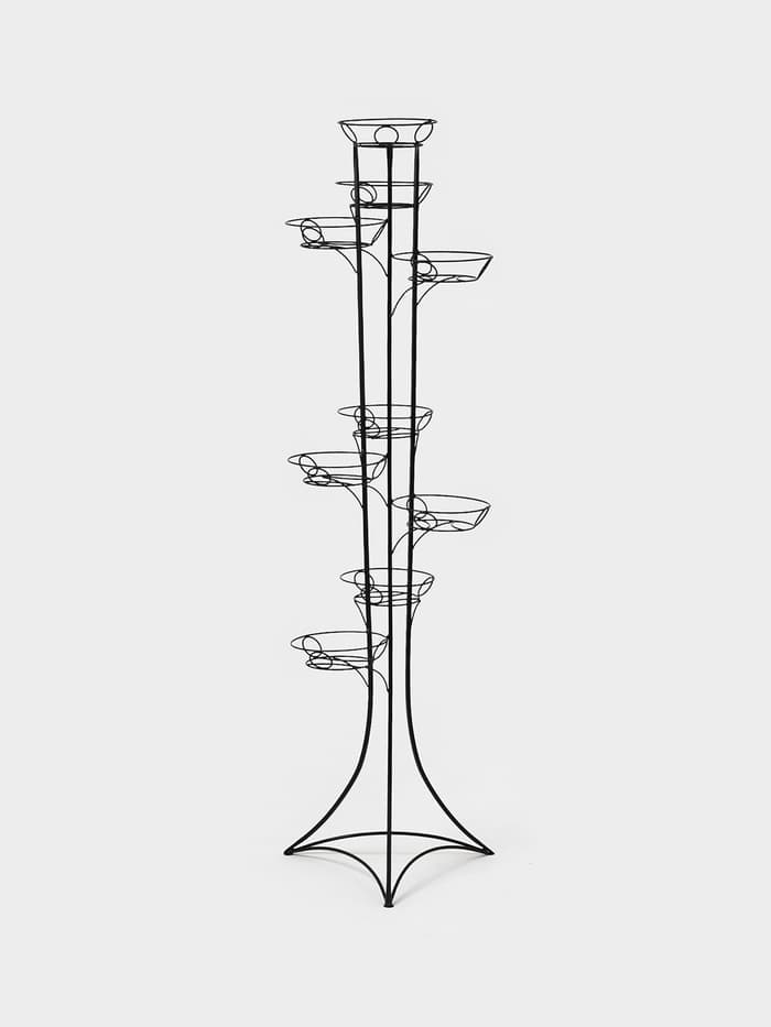 Подставка для цветов «Башня», d=17 см, чёрная
