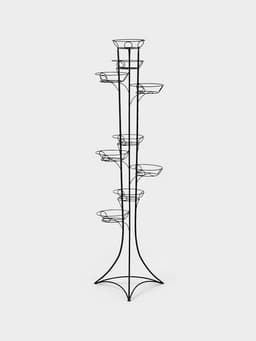 Подставка для цветов «Башня», d=17 см, чёрная