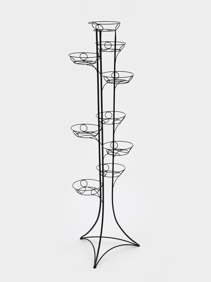 Подставка для цветов «Башня», d=17 см, чёрная