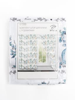 Шторы для кухни с подхватами «Этель» Flower mood, 145×180 см, комплект - 2 шт.