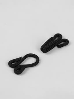 Крючок пришивной в оплётке, для верхней одежды, 35×12 мм, 5 шт., цвет чёрный