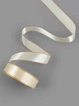 Лента атласная, с золотым люрексом, 25 мм, 23±1 м, светло-бежевая №008