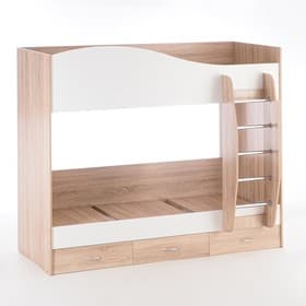 Кровать двухъярусная «Клик Мебель», с ящиками, 800×2000 мм, цвет белый/дуб вотан