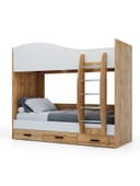 Кровать двухъярусная «Клик Мебель», с ящиками, 800×2000 мм, цвет белый/дуб вотан