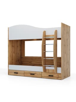 Кровать двухъярусная «Клик Мебель», с ящиками, 800×2000 мм, цвет белый/дуб вотан