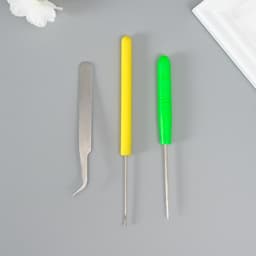 Набор инструментов для квиллинга: инструмент разрез 0.7 см, шило, пинцет МИКС