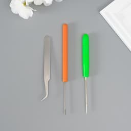 Набор инструментов для квиллинга: инструмент разрез 0.7 см, шило, пинцет МИКС