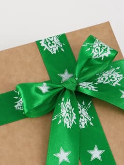 Лента атласная «23 февраля», 2.5 см × 18 (± 1) м, зелёная