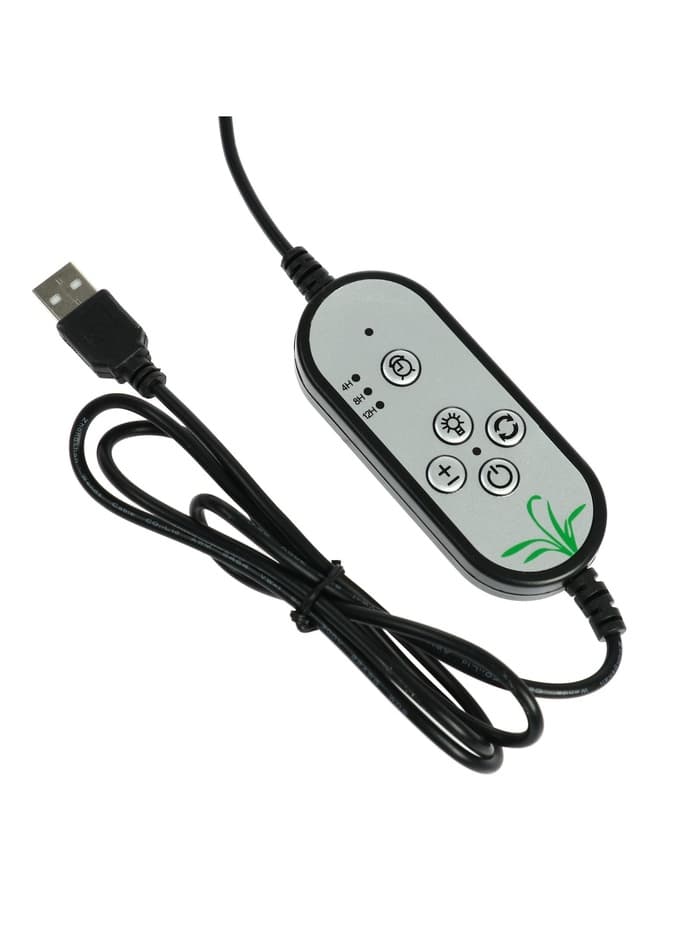 Фитосветильник для растений, светодиодный, 9 Вт, 250 мм, IP66, 5 В, USB, прищепка, таймер, биколорный