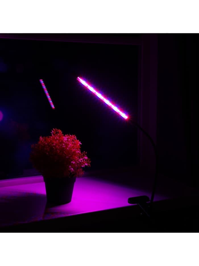 Фитосветильник для растений, светодиодный, 9 Вт, 250 мм, IP66, 5 В, USB, прищепка, таймер, биколорный