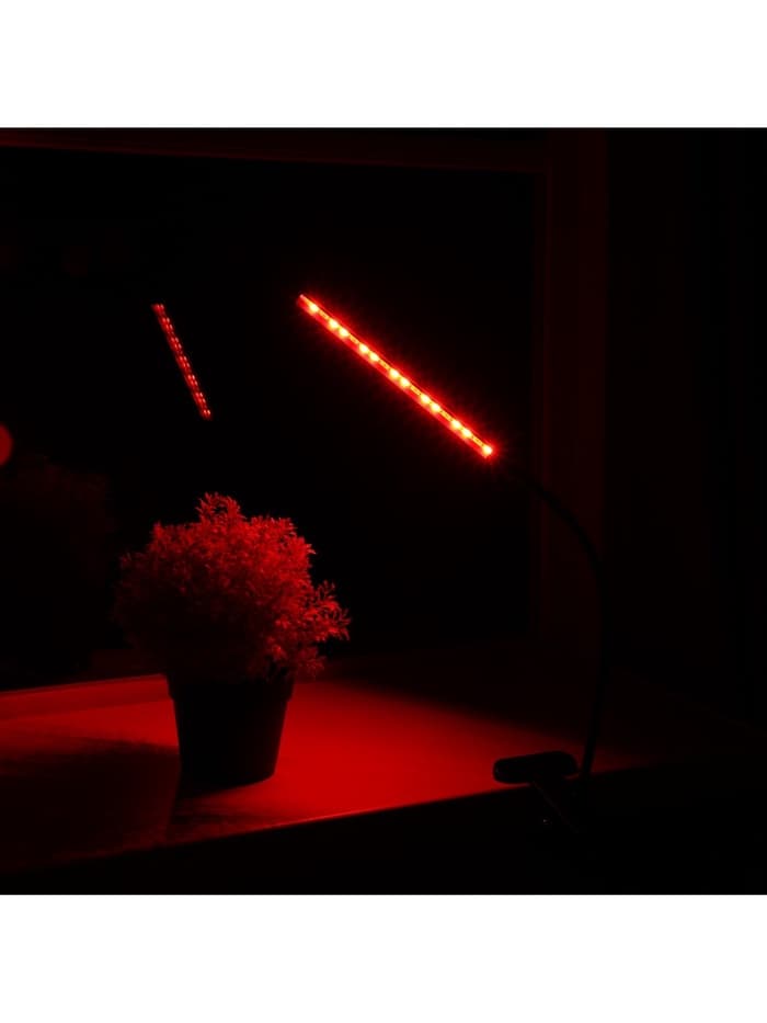 Фитосветильник для растений, светодиодный, 9 Вт, 250 мм, IP66, 5 В, USB, прищепка, таймер, биколорный