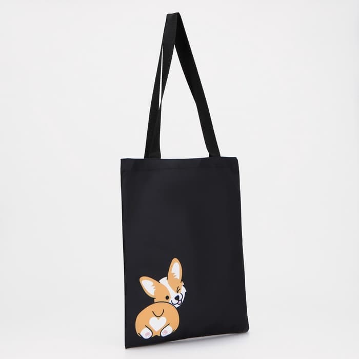 Сумка шопер «Корги», чёрный