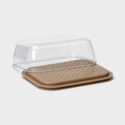 Маслёнка двухсторонняя STOCKHOLM, пластик, 14.5×11×5.5 см, шоколадная, мокко