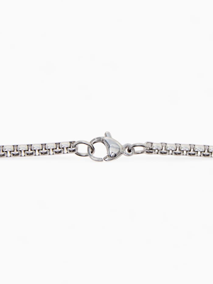 Кулон «Космонавт», человечек, чёрный в серебре, 70 см